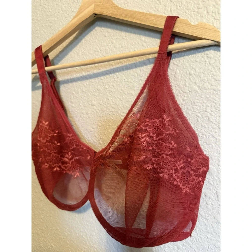 Gossard Glossies Lace Size 38I Sheer Molded Bra Non-Padded Underwired  13001